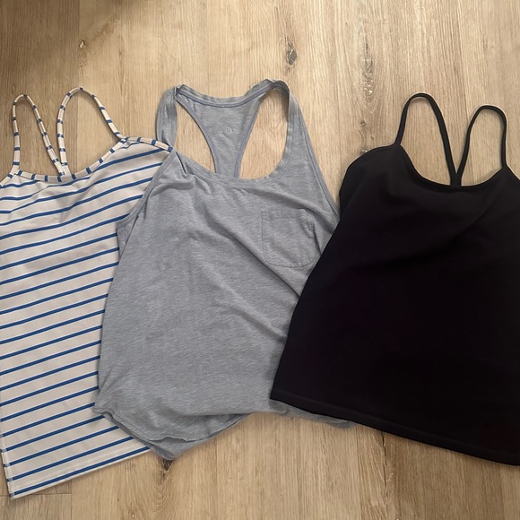 lululemon athletica Tops - Lululemon Bundle - Women's Tank Top Set - Black, Gray, and Striped sz 8-10